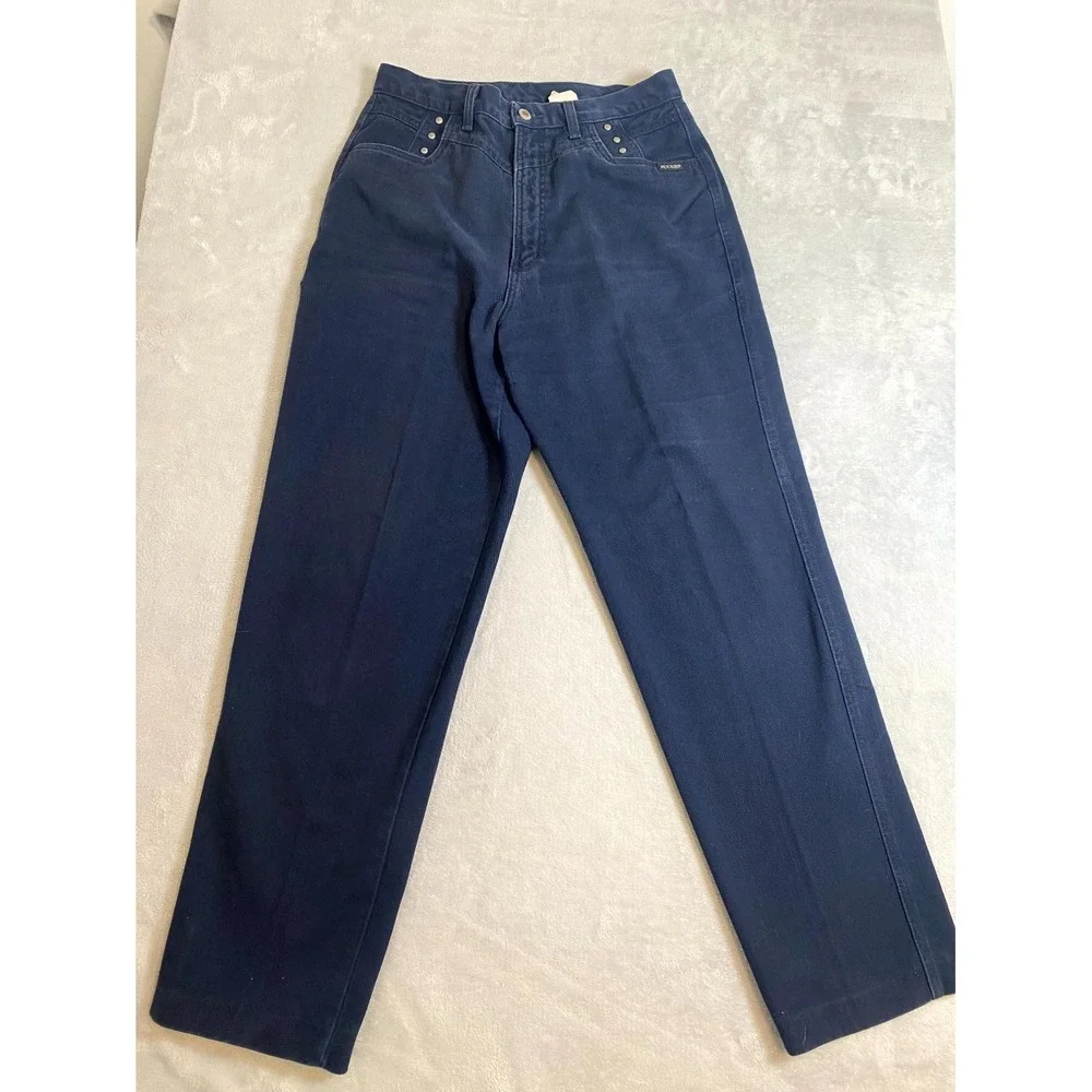 Rockies Authentic Jeans Bareback Womens Size 29 Blue‎ Logo Denim Studded